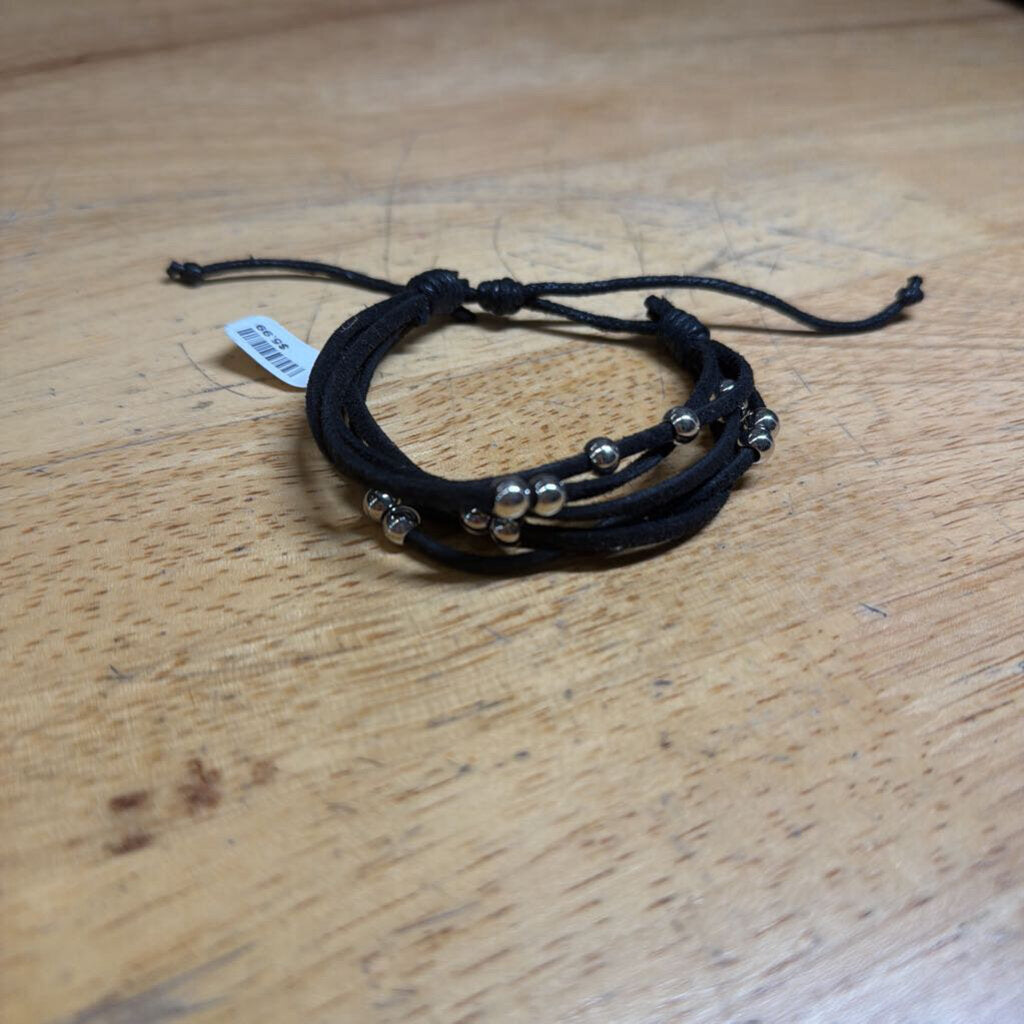 Black/ Silver Corded Layered Bracelet