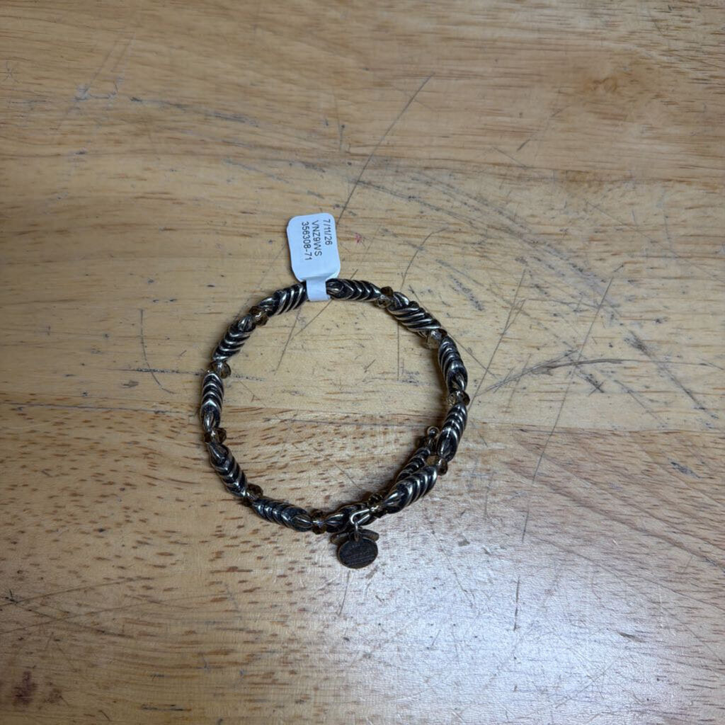 Vintage Alex and Ani Silver Crystal Wrap Bracelet