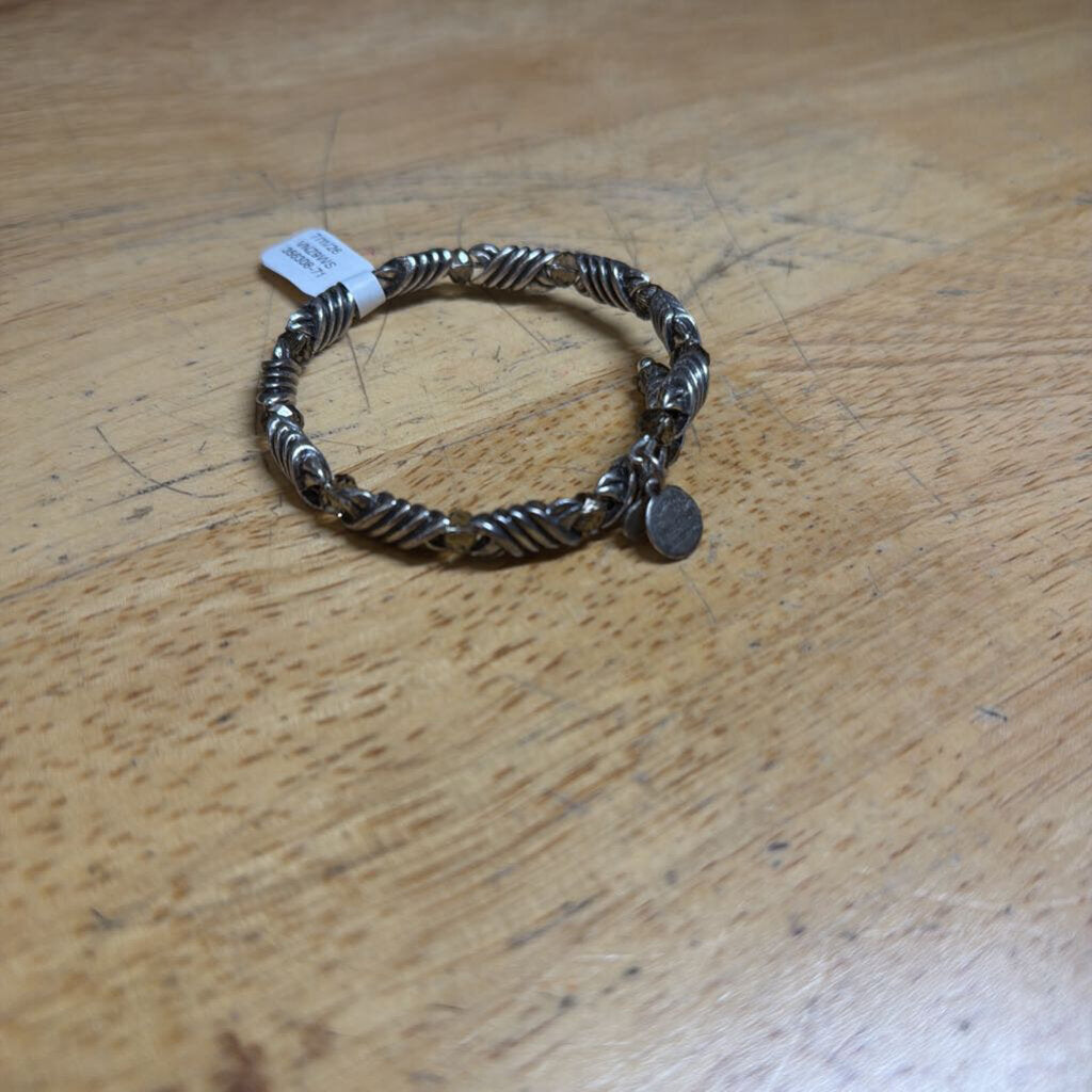 Vintage Alex and Ani Silver Crystal Wrap Bracelet