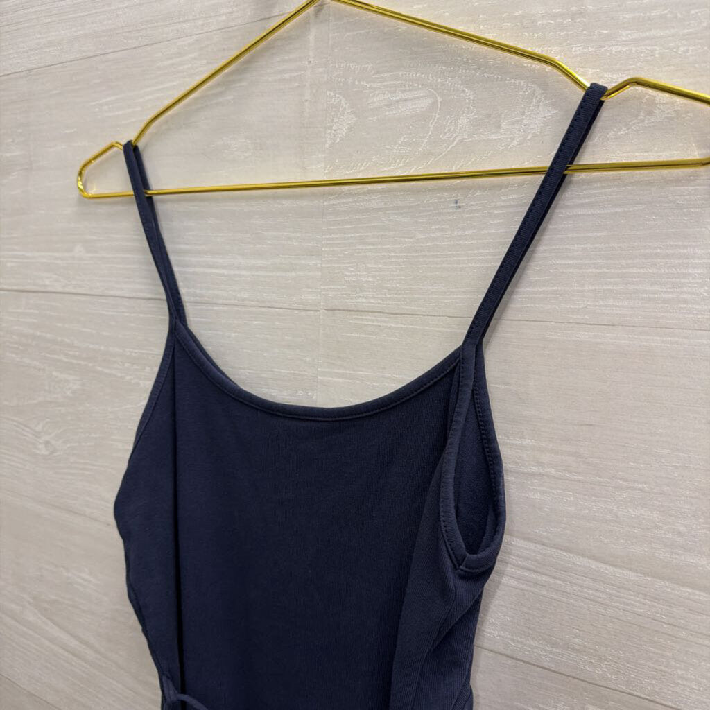 John Galt Navy Lace Up Back Tank Top Small