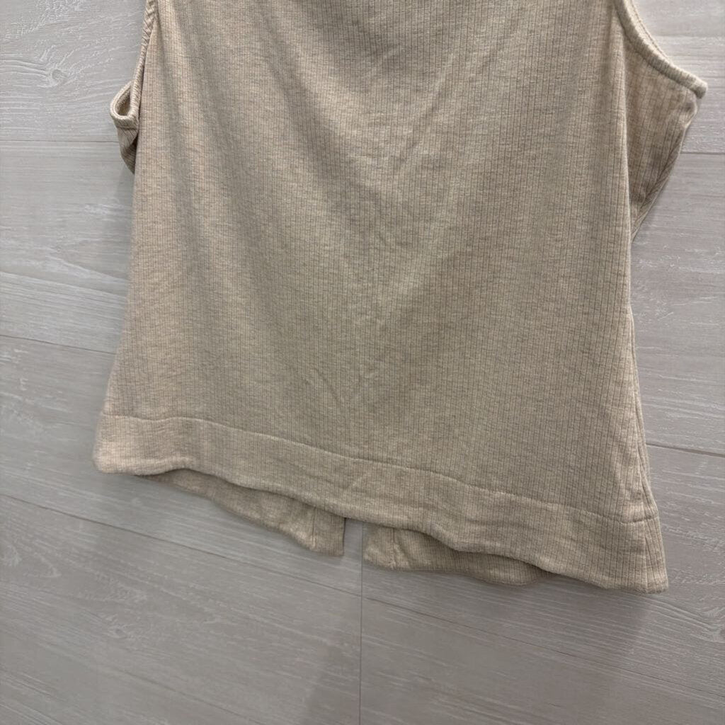 Banana Republic Beige Ribbed Button Front Tank Top Medium