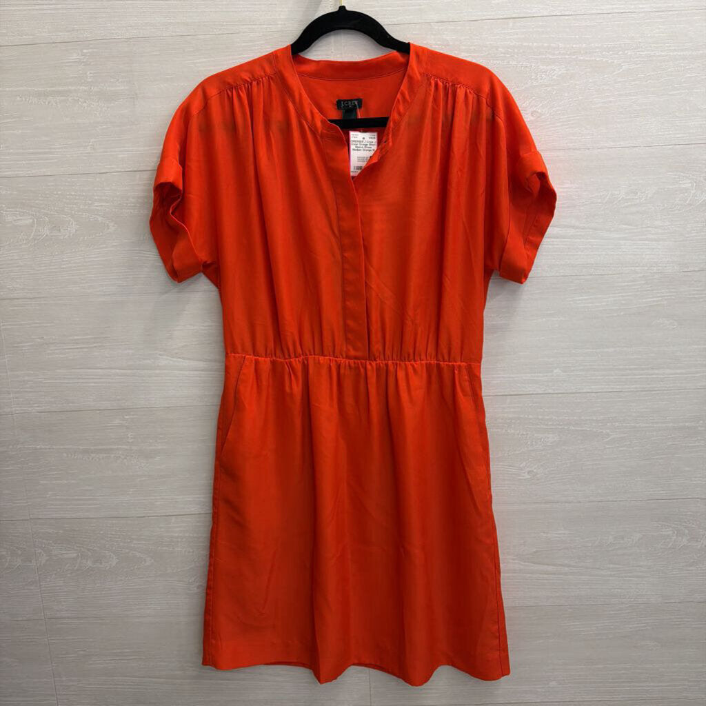 J Crew Orange Short Sleeve Dress Medium