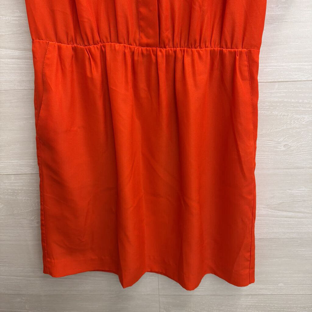 J Crew Orange Short Sleeve Dress Medium