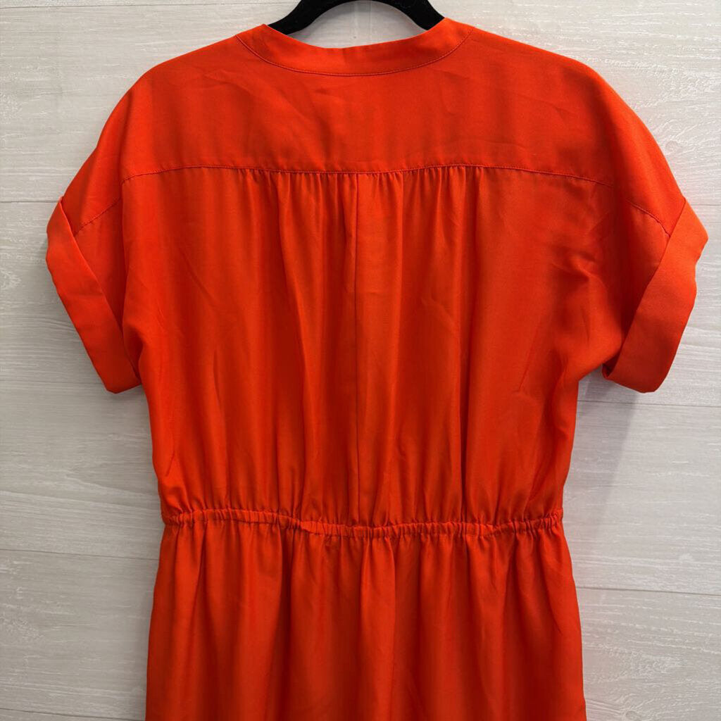 J Crew Orange Short Sleeve Dress Medium