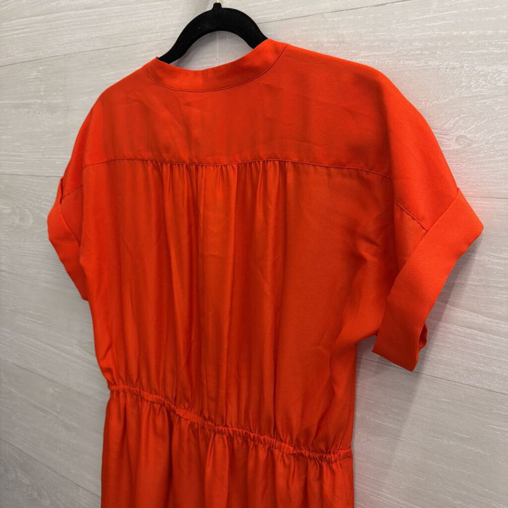 J Crew Orange Short Sleeve Dress Medium