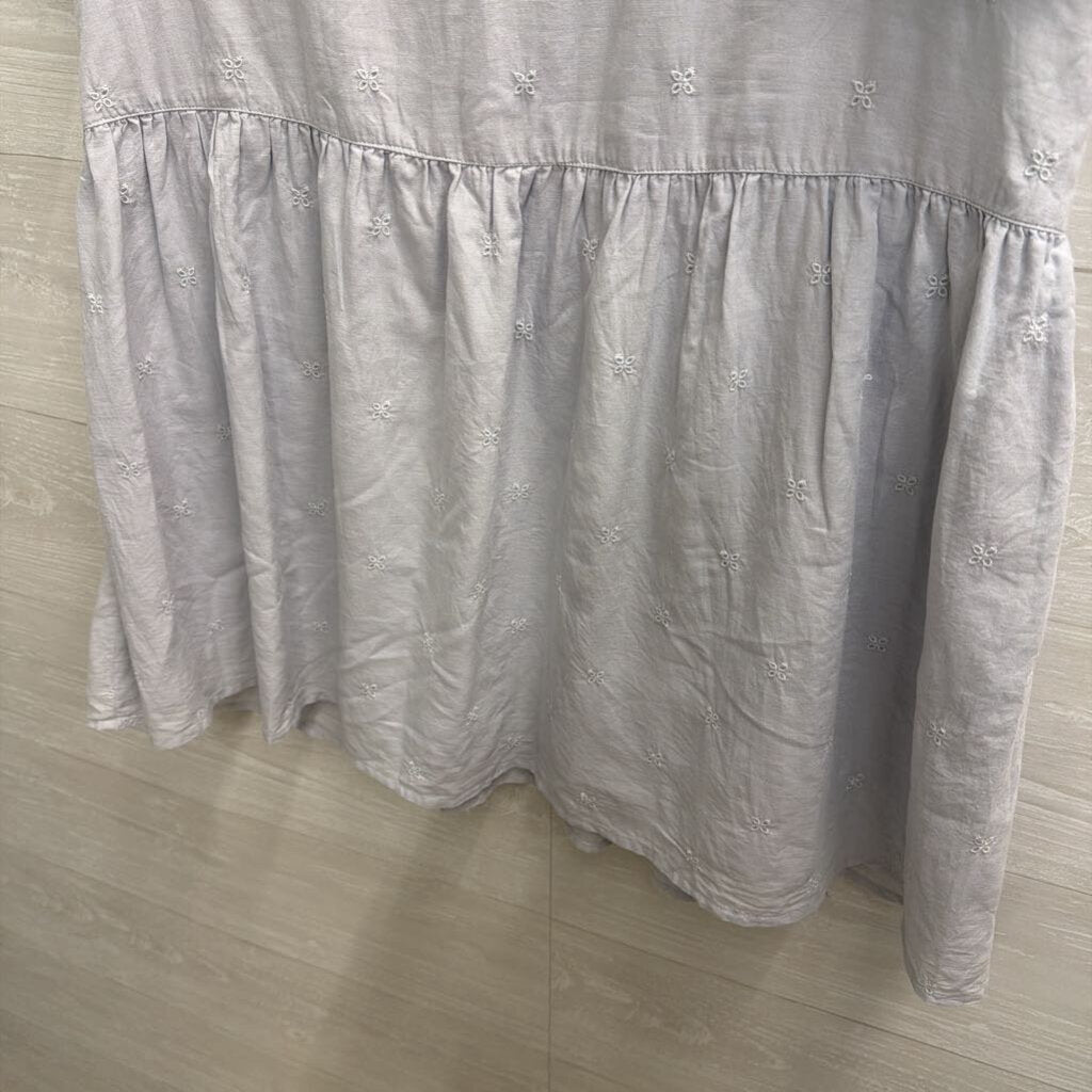 Blue Eyelet Detail Shift Dress Medium