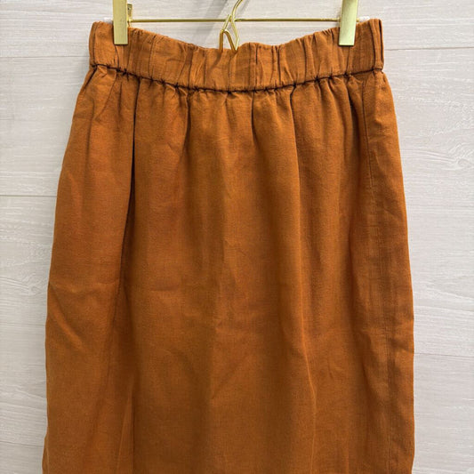 J Crew Brown Midi Skirt Medium Petite