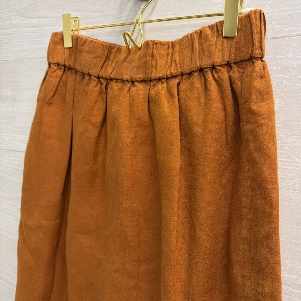 J Crew Brown Midi Skirt Medium Petite