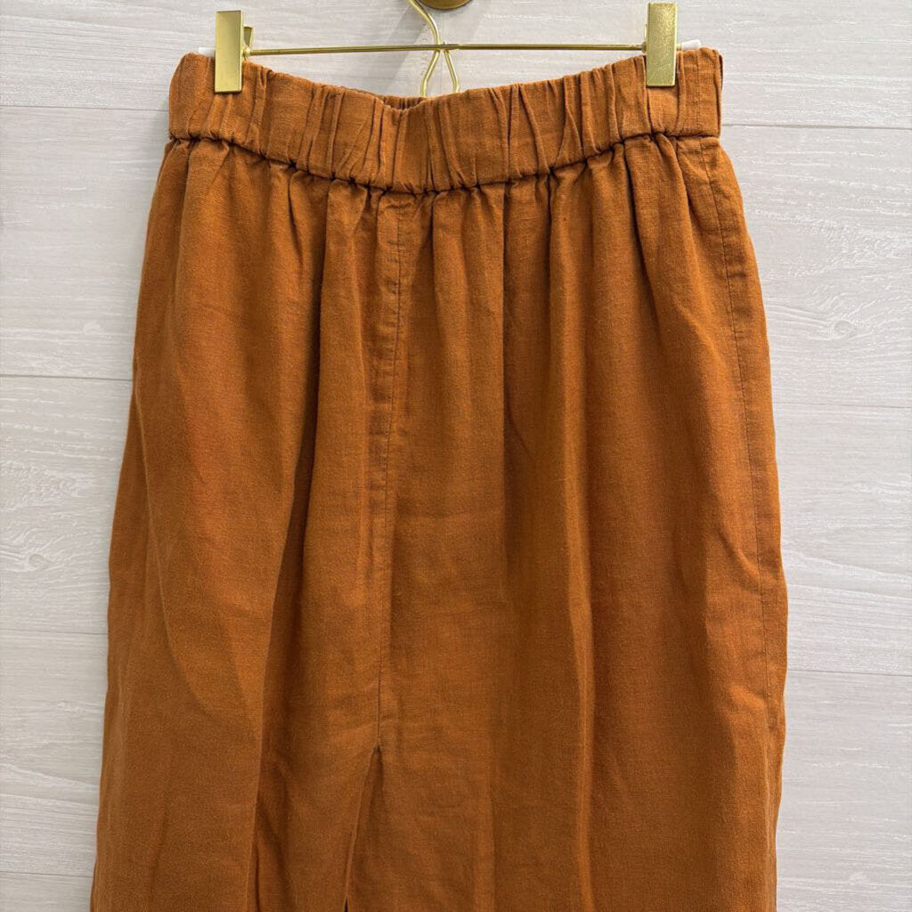 J Crew Brown Midi Skirt Medium Petite