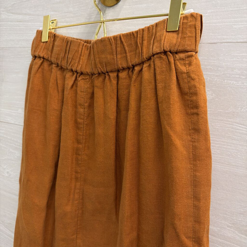 J Crew Brown Midi Skirt Medium Petite