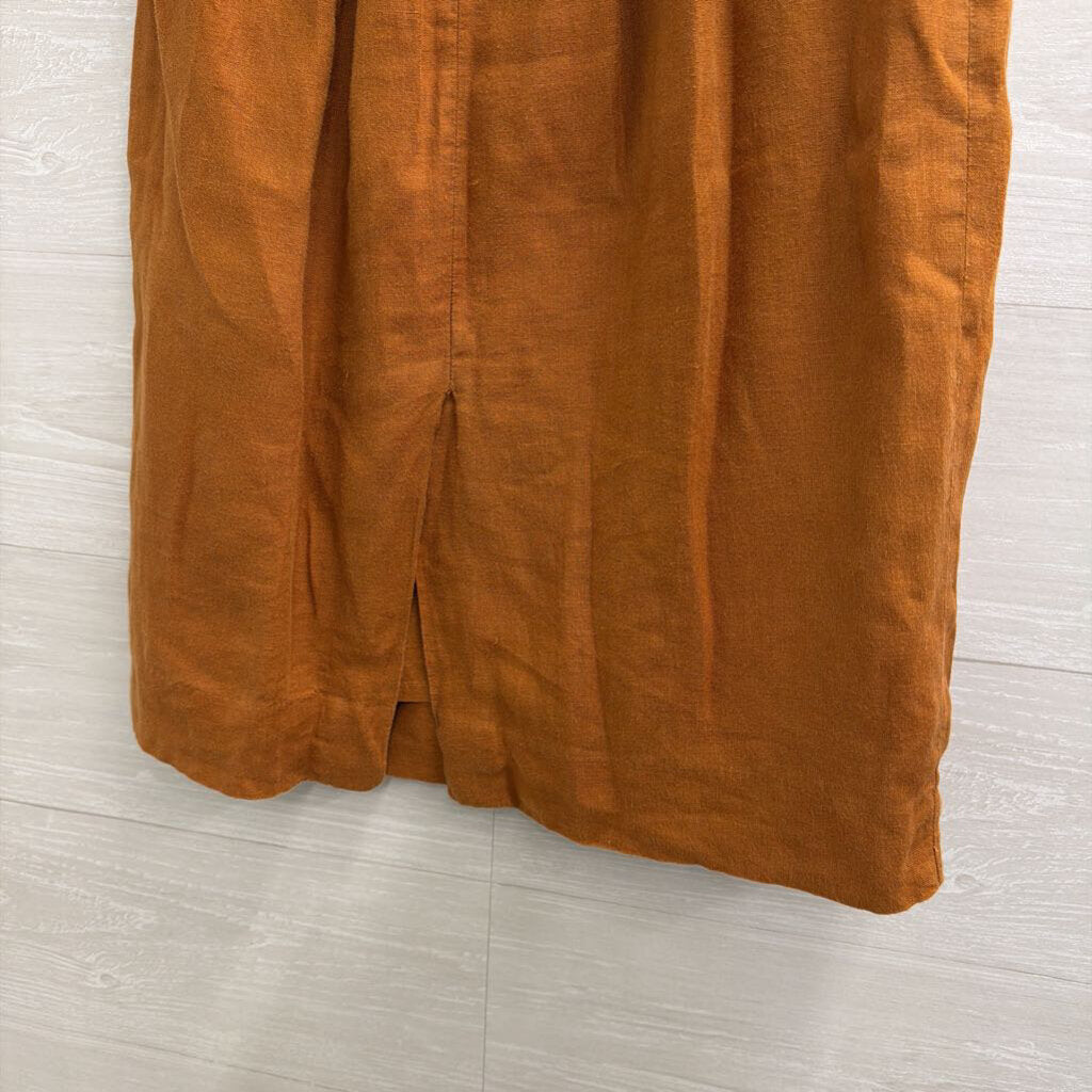 J Crew Brown Midi Skirt Medium Petite