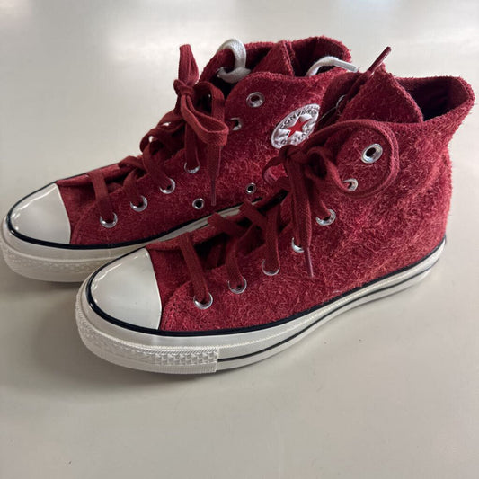 Converse Chuck 70 High Top Red Textured Suede Sneakers 5.5