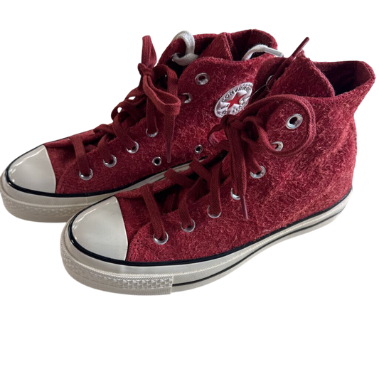 Converse Chuck 70 High Top Red Textured Suede Sneakers 5.5