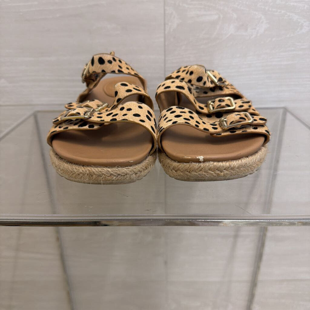 Sofft Beige/ Black Print Triple Strap Breeze Slide Sandals 6