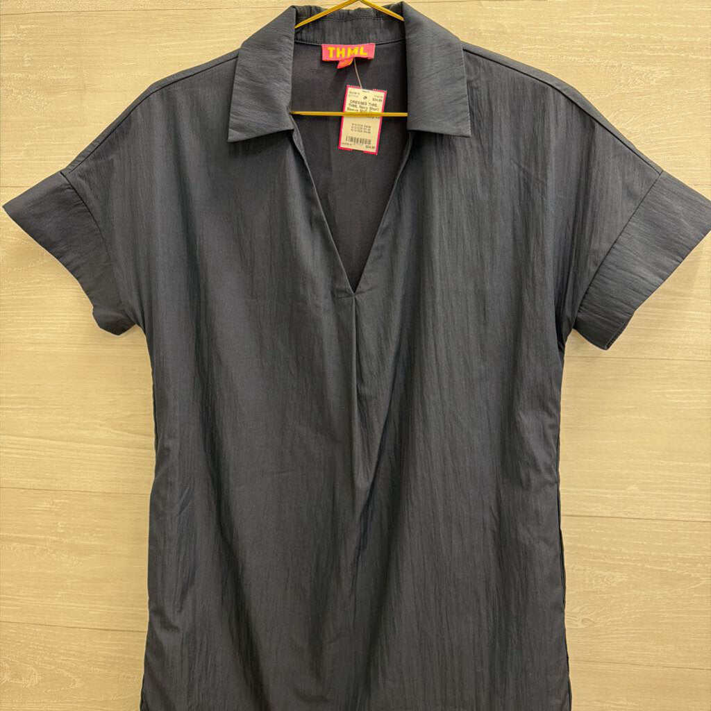 THML Navy Short Sleeve Shift Dress Extra Small