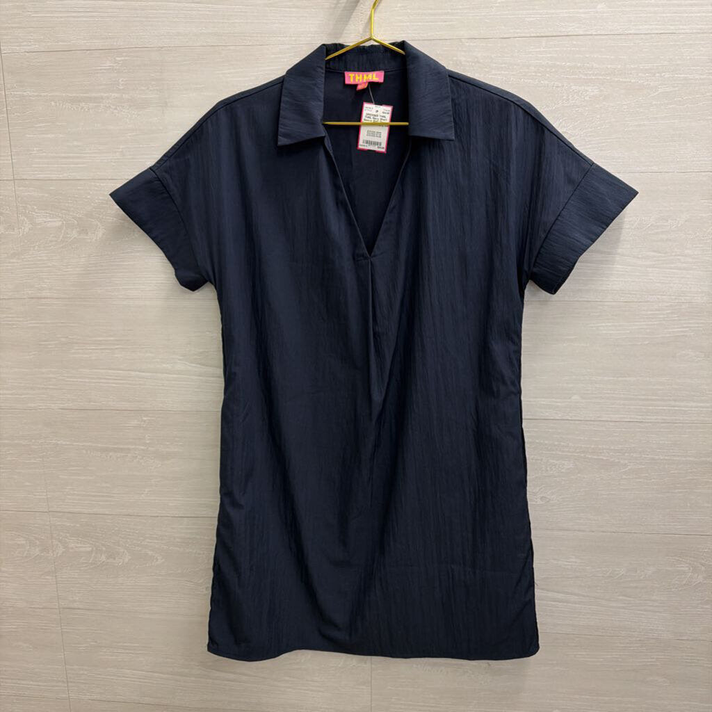 THML Navy Short Sleeve Shift Dress Extra Small