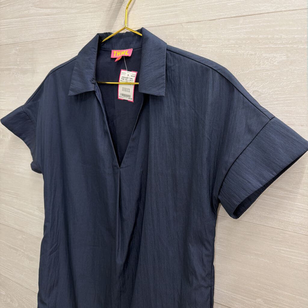 THML Navy Short Sleeve Shift Dress Extra Small
