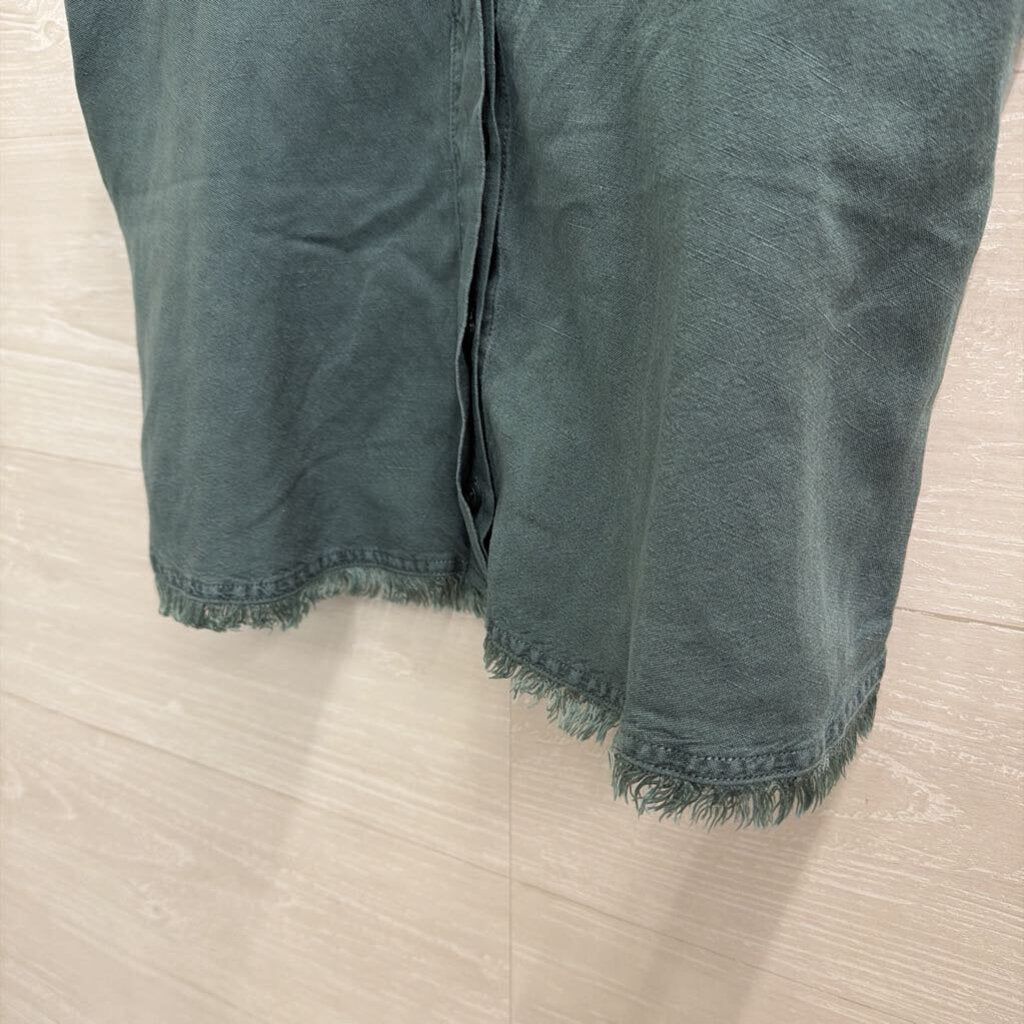 YFB Green Cropped Button Front Tank Top Medium