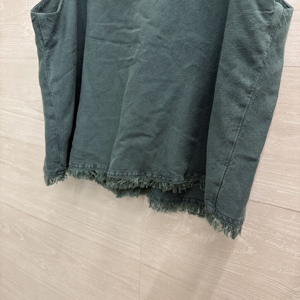 YFB Green Cropped Button Front Tank Top Medium