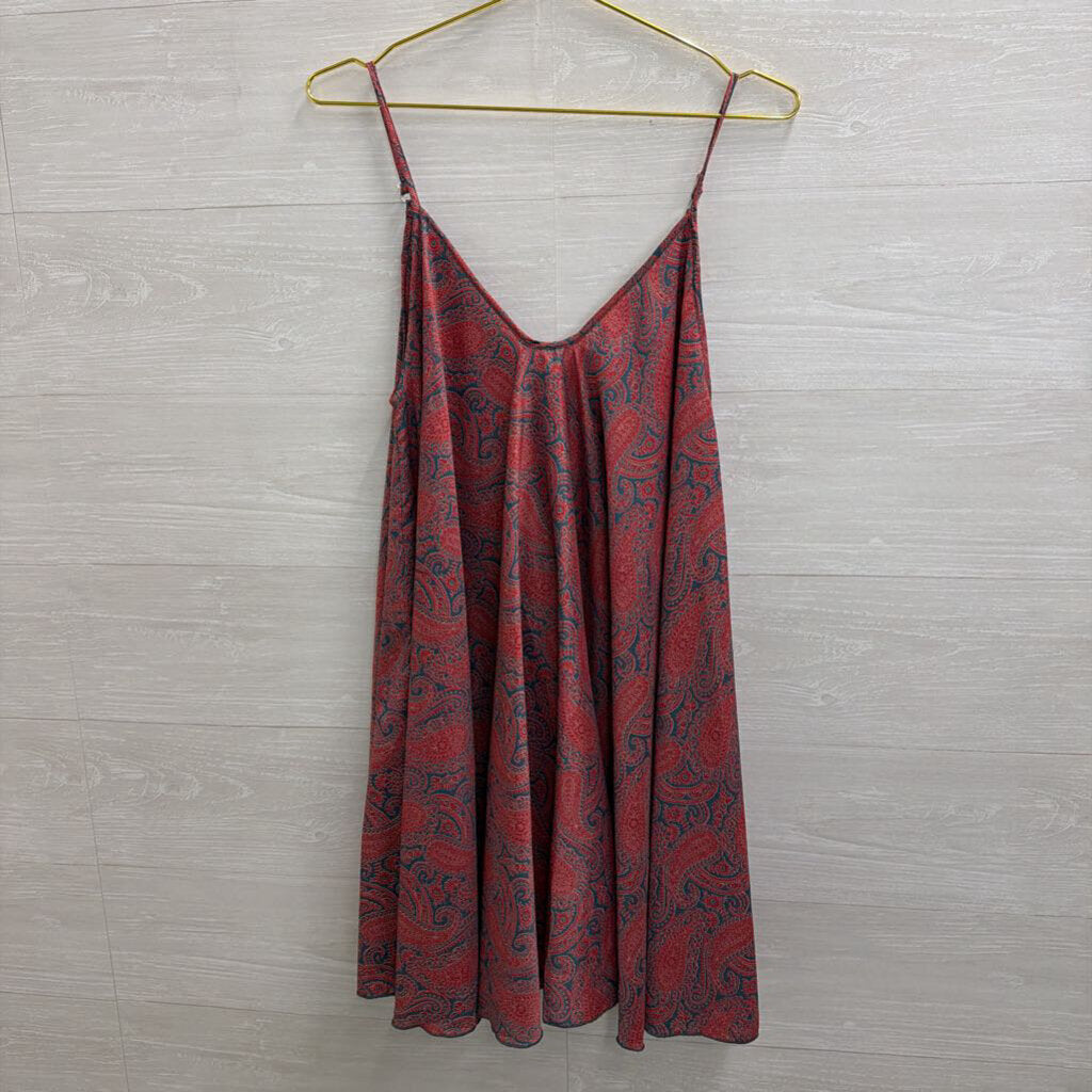 Aller Simplement Red/ Blue Print Dress Small