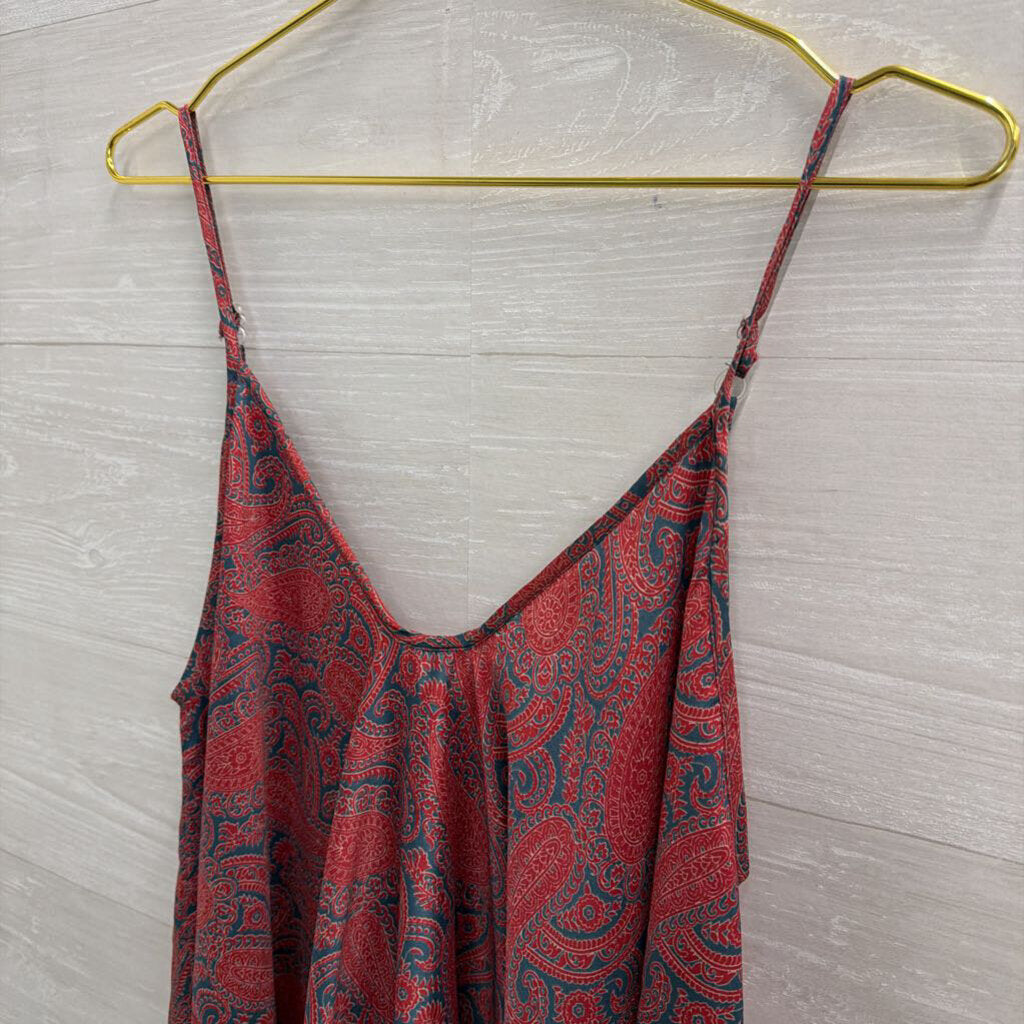 Aller Simplement Red/ Blue Print Dress Small