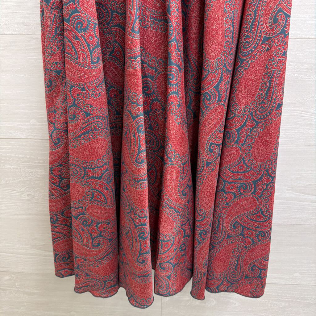 Aller Simplement Red/ Blue Print Dress Small