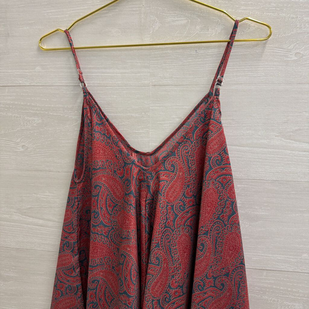 Aller Simplement Red/ Blue Print Dress Small