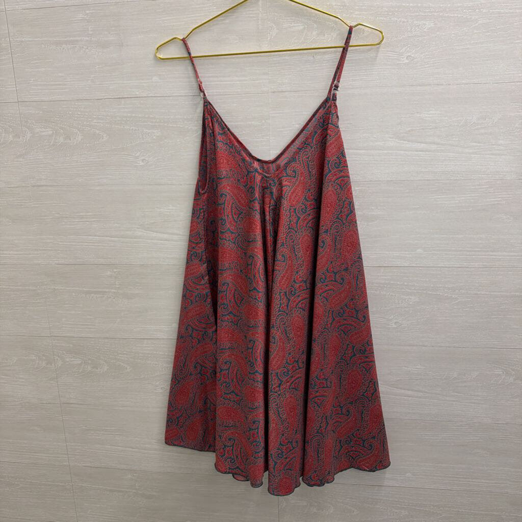 Aller Simplement Red/ Blue Print Dress Small
