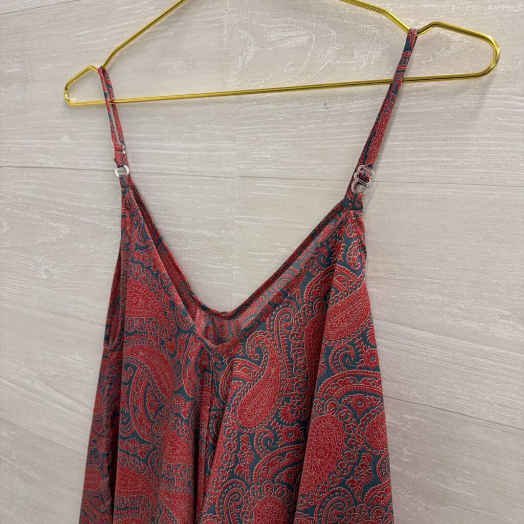 Aller Simplement Red/ Blue Print Dress Small