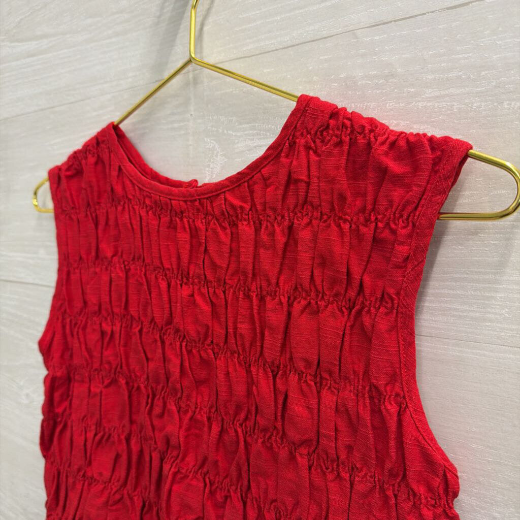 All Row Red Textured Cropped Tank Top Small