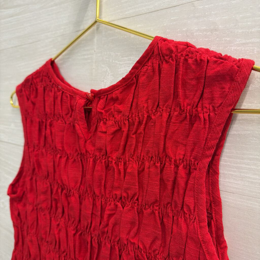 All Row Red Textured Cropped Tank Top Small