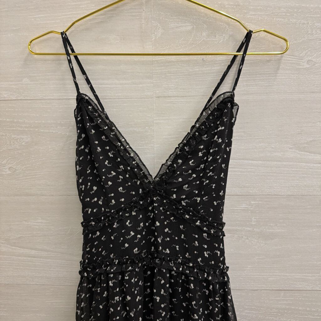 She and Sky Black/ White Print Dress Small