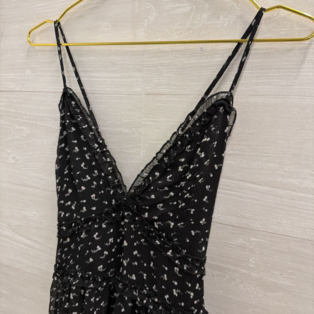She and Sky Black/ White Print Dress Small