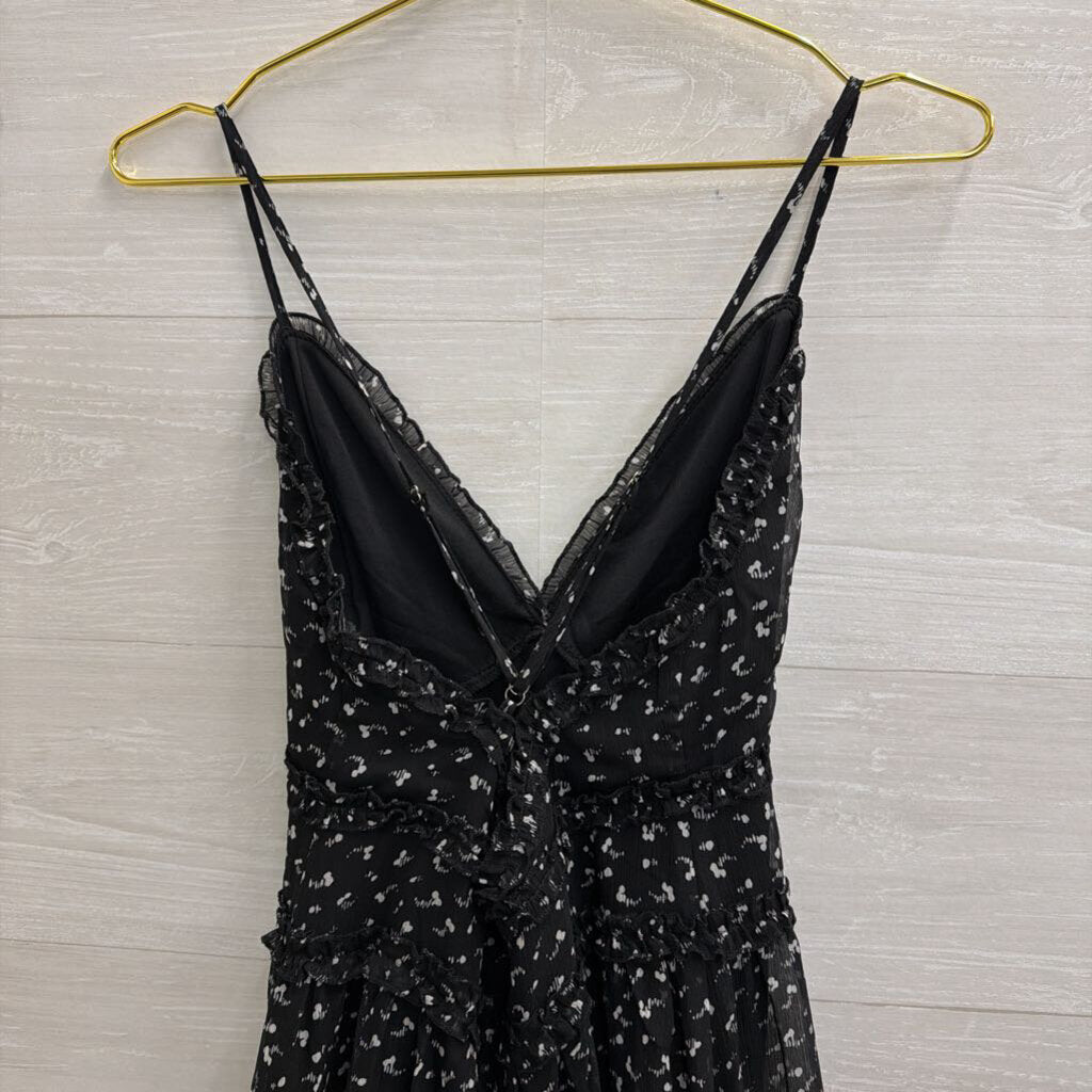She and Sky Black/ White Print Dress Small