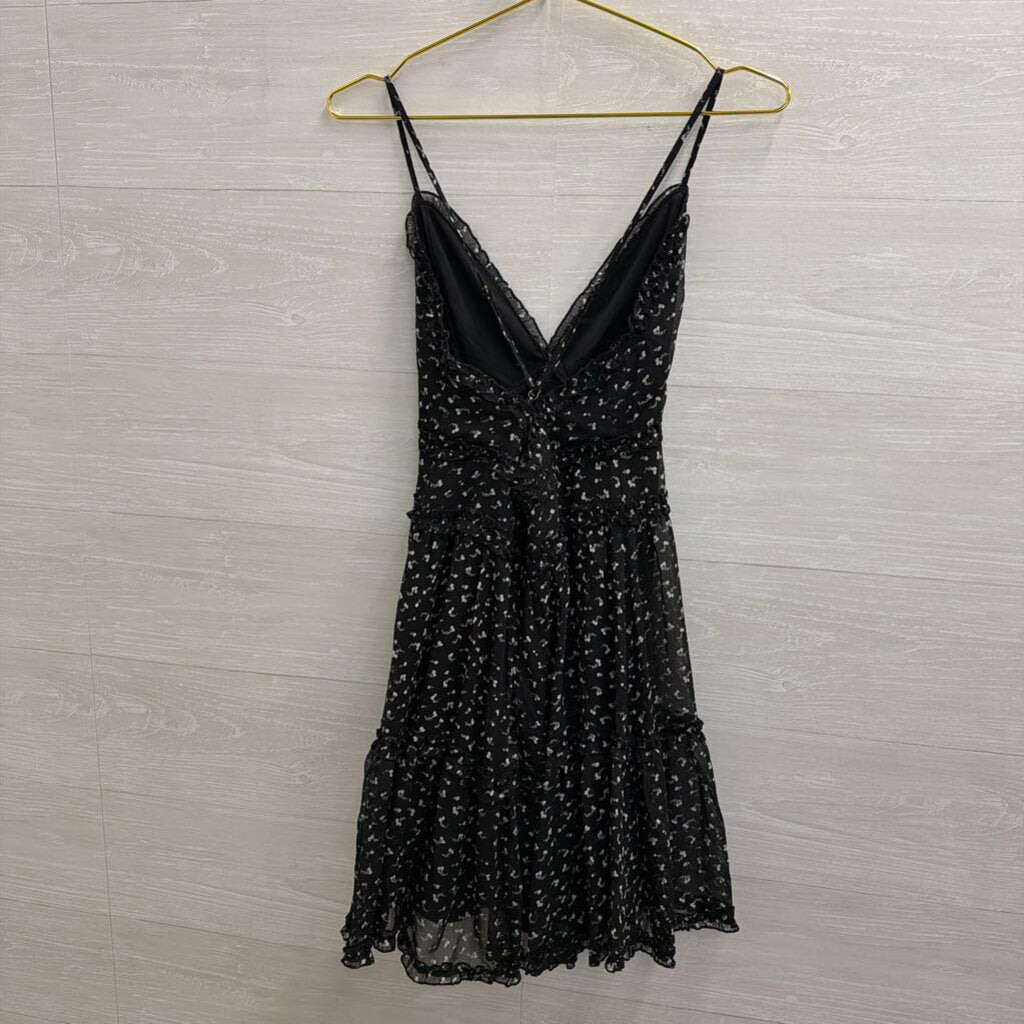 She and Sky Black/ White Print Dress Small