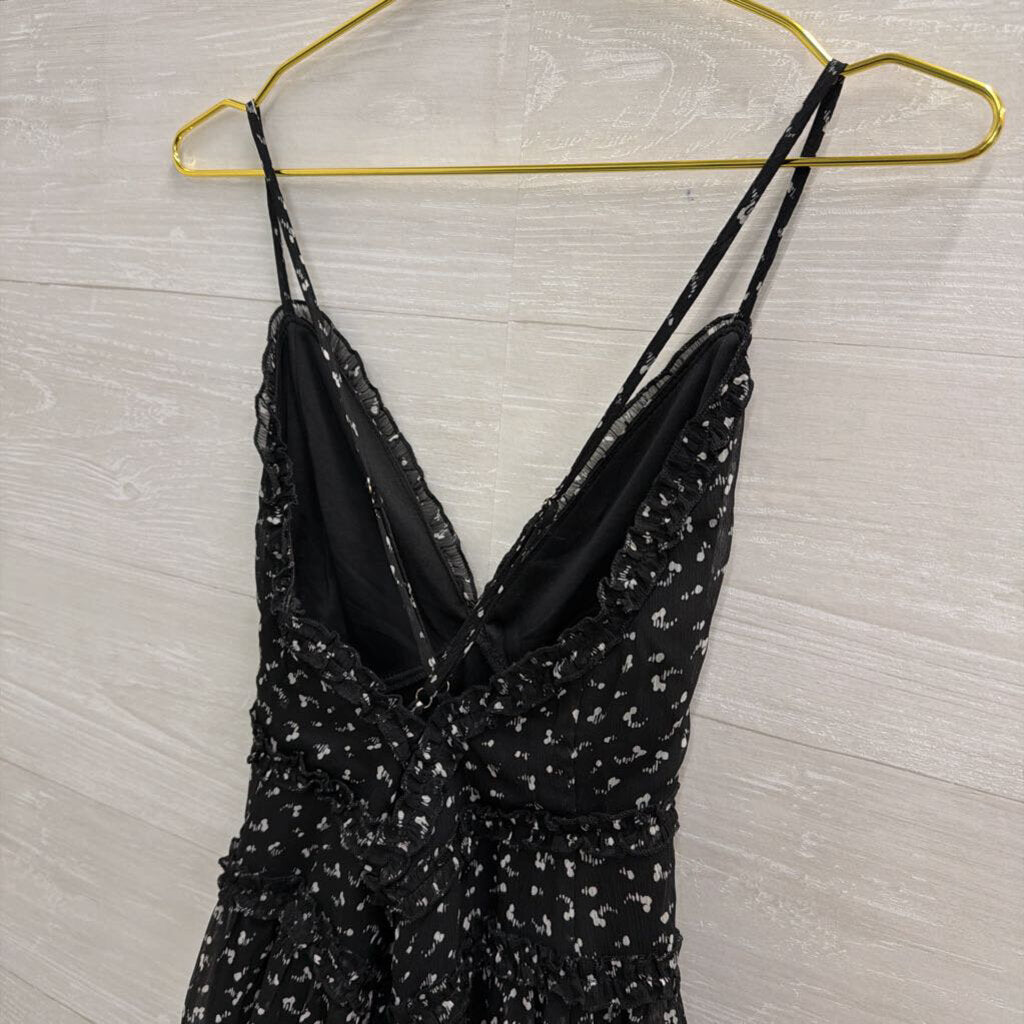 She and Sky Black/ White Print Dress Small