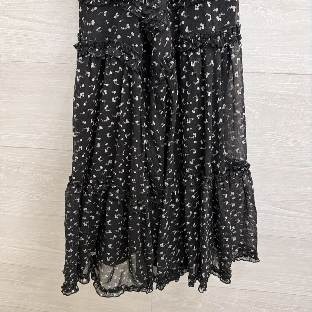 She and Sky Black/ White Print Dress Small