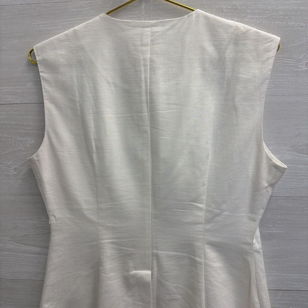 Future Collective White Button Front Sleeveless Top 6