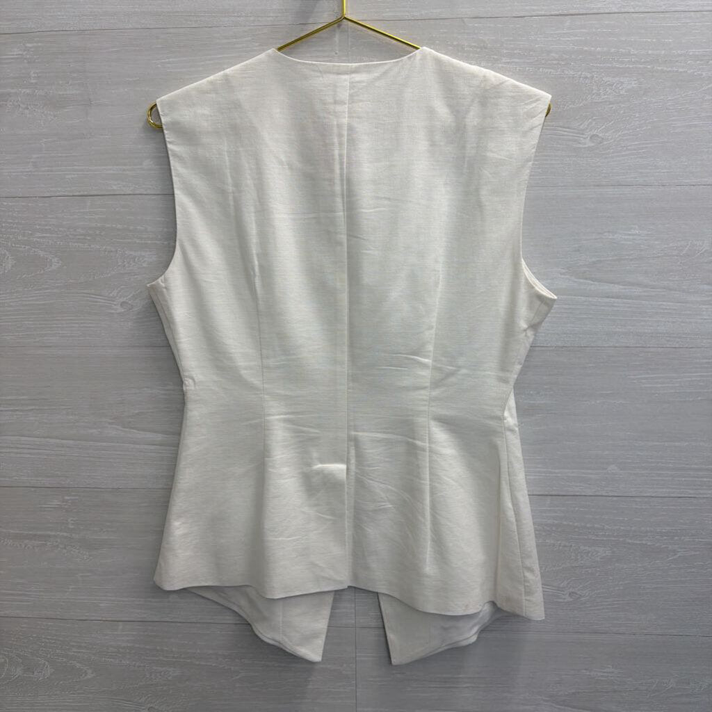 Future Collective White Button Front Sleeveless Top 6