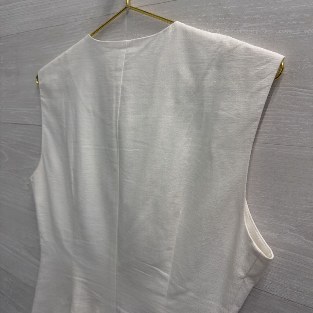 Future Collective White Button Front Sleeveless Top 6