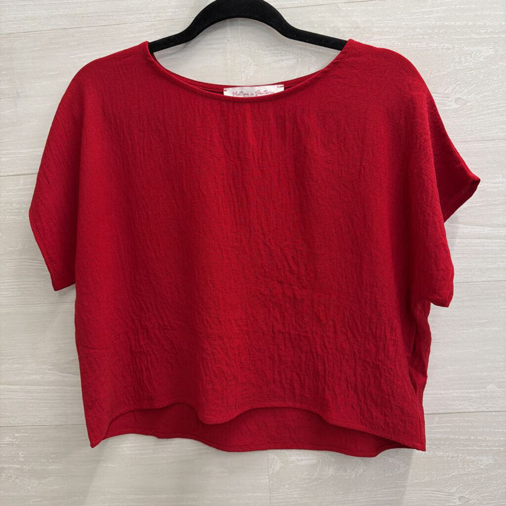 Meet Me in Santorini Red Short Sleeve Top/ Pants Set Small