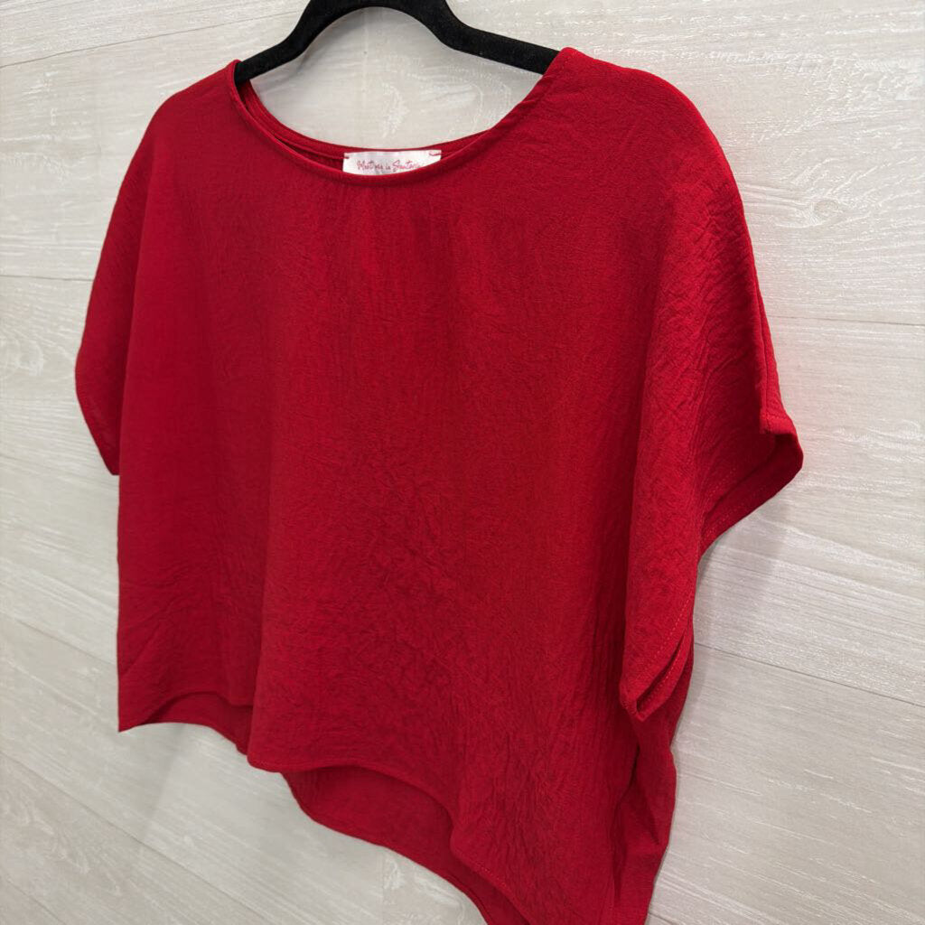 Meet Me in Santorini Red Short Sleeve Top/ Pants Set Small