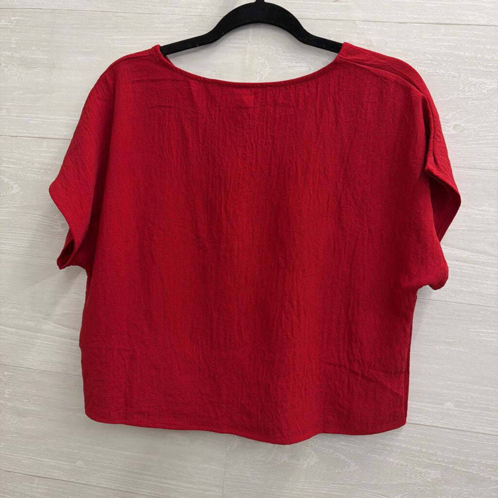 Meet Me in Santorini Red Short Sleeve Top/ Pants Set Small