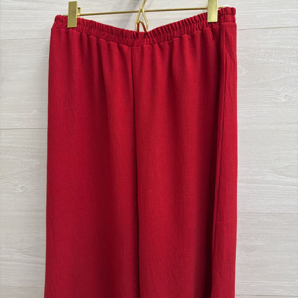 Meet Me in Santorini Red Short Sleeve Top/ Pants Set Small