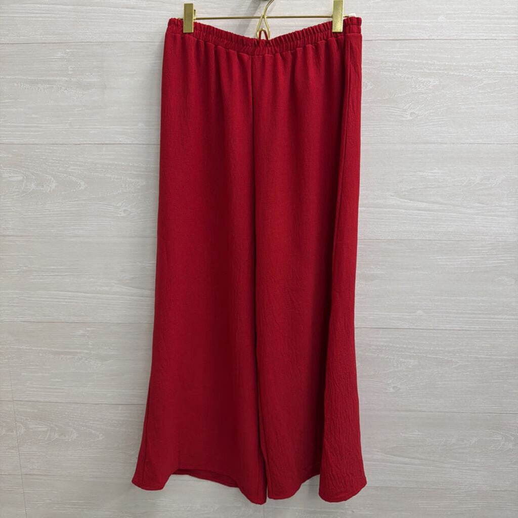 Meet Me in Santorini Red Short Sleeve Top/ Pants Set Small