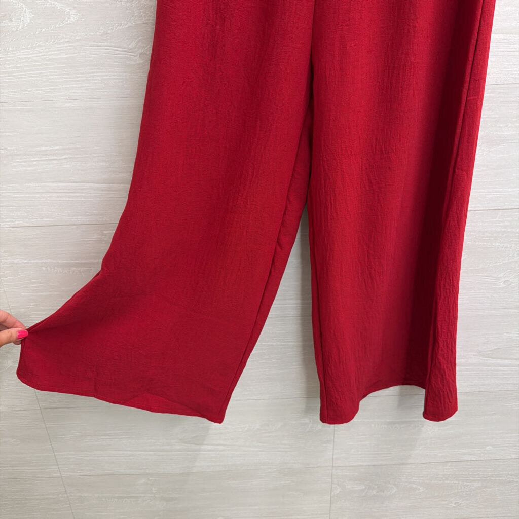 Meet Me in Santorini Red Short Sleeve Top/ Pants Set Small