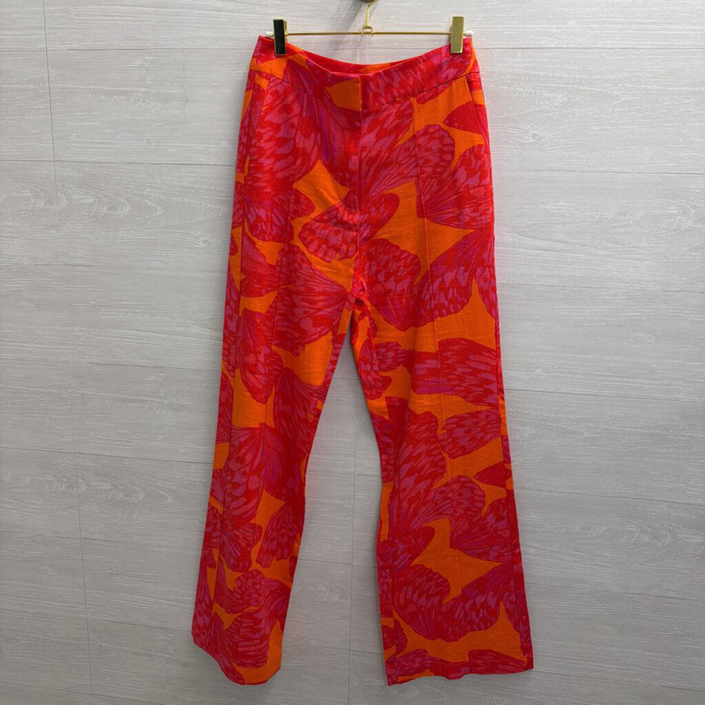 Scoop Red/ Orange Print Wide Leg Pants Extra Small