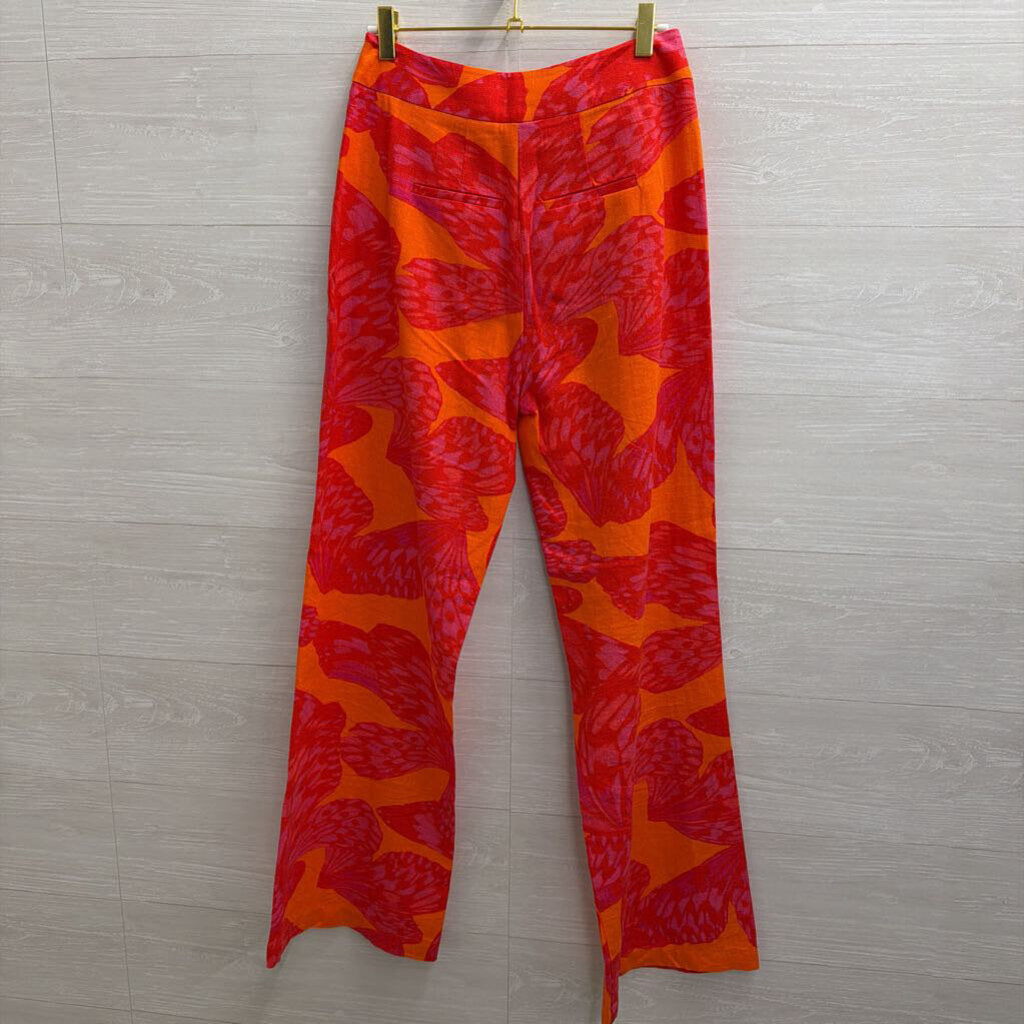 Scoop Red/ Orange Print Wide Leg Pants Extra Small