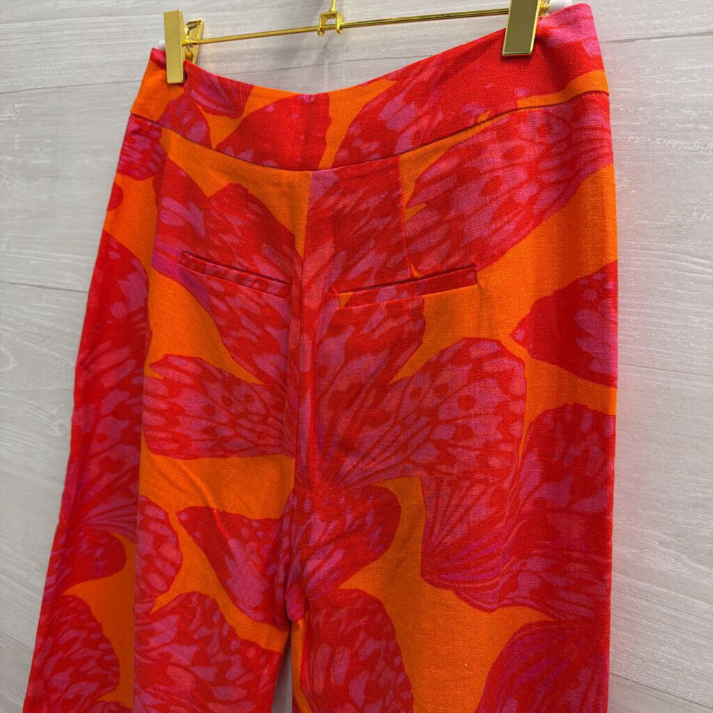 Scoop Red/ Orange Print Wide Leg Pants Extra Small