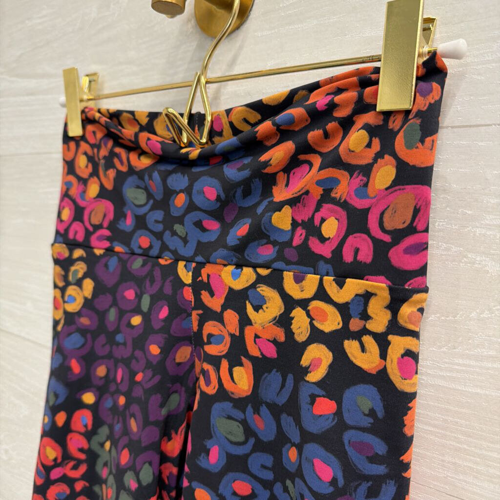 Farm Rio Black/ Multi Print Biker Shorts Extra Small